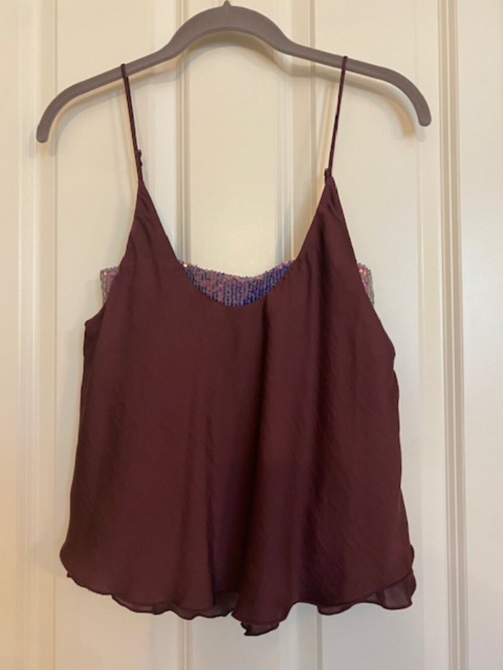 Free People Intimately Turn It On Sequined Camisole Plum Size XS